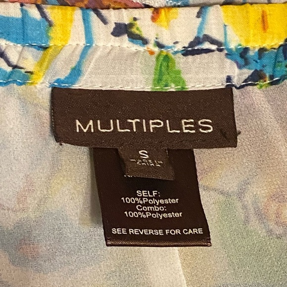 Multiples Vibrant Floral Fairy Skirt S Tier Ruffle High Waist Flowing Midi Lined - Picture 7 of 9